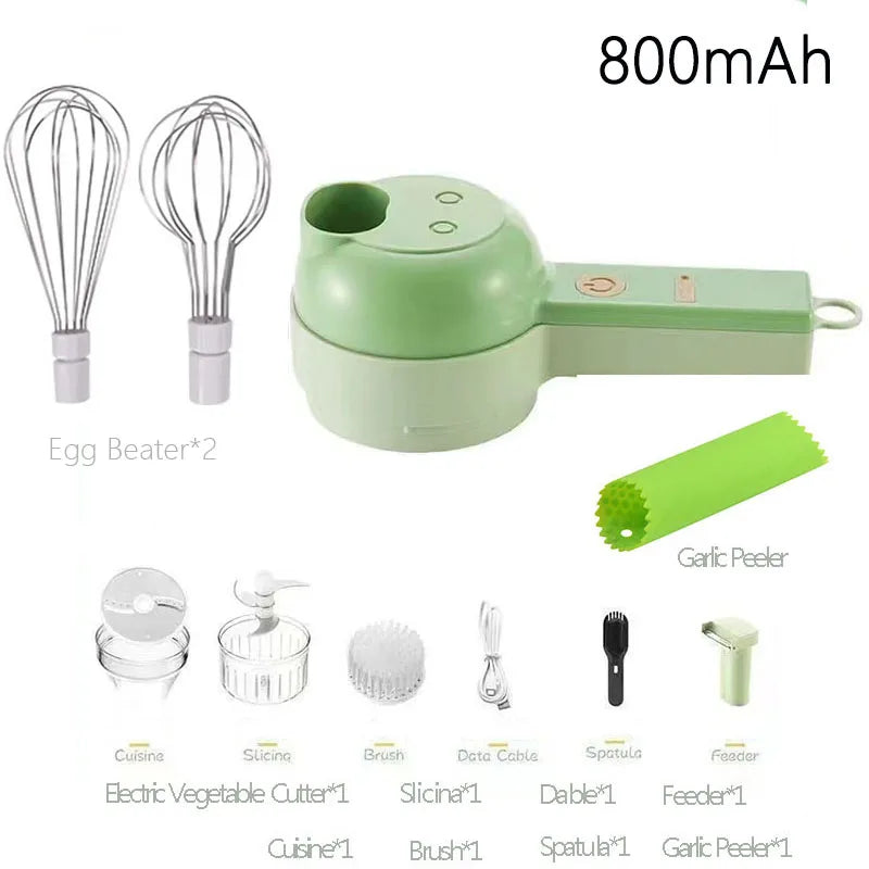 Portable Multifuction Electric Vegetable Chopper Rechargeable Handheld Cordless Food Processor for Meat Garlic Pepper Onion