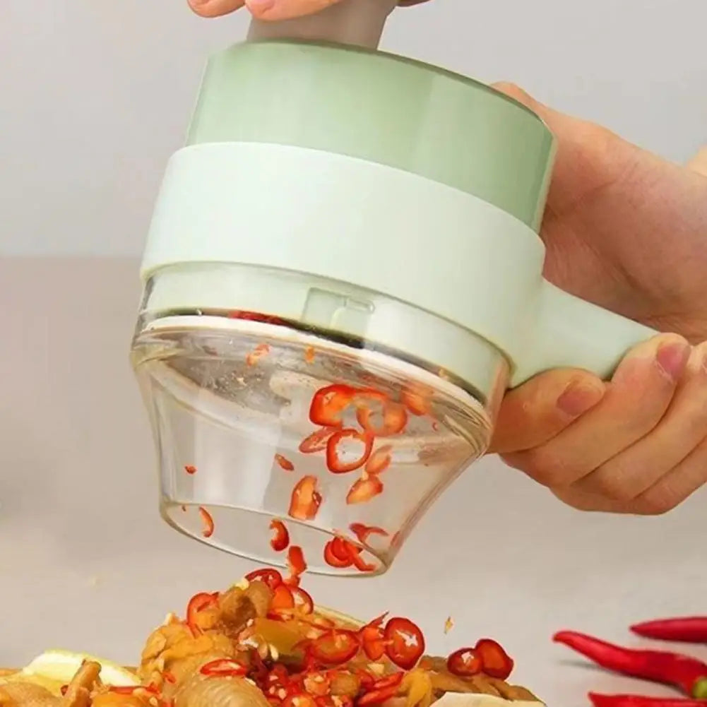 Garlic Grinder With Handle Electric Meat Mincer Garlic Chopper Chili Ginger Fruit Vegetable Onion Cutter Kitchen Cooking Gadget