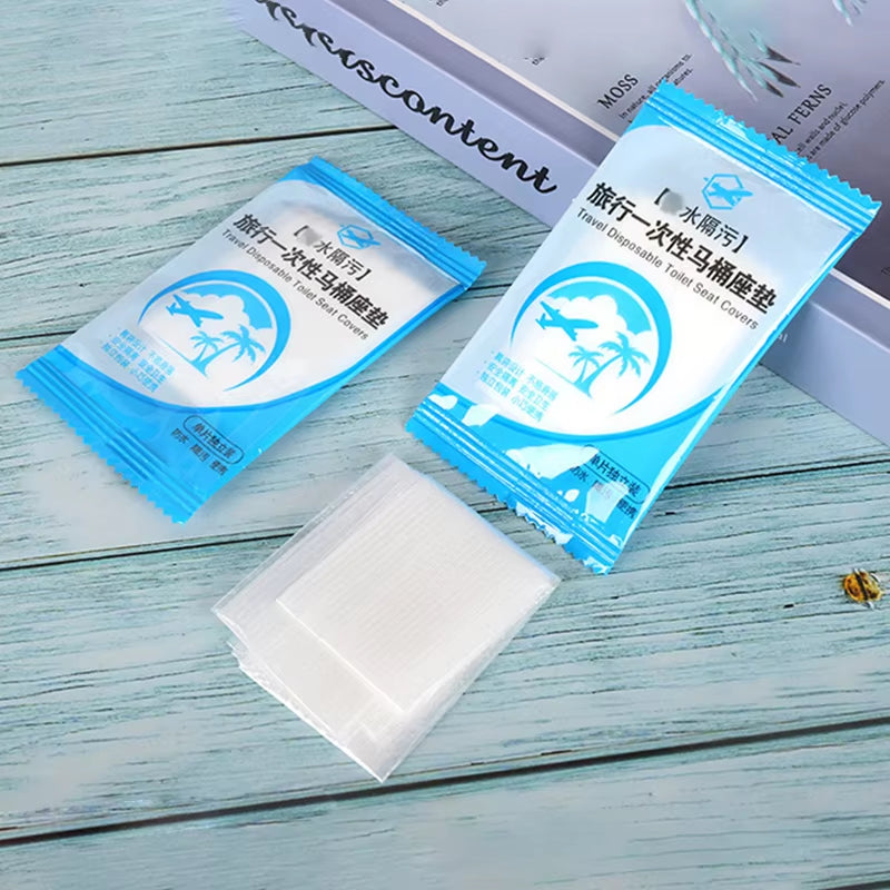 50-Pack Individually Wrapped Disposable Waterproof Toilet Seat Covers, Non-Slip Travel Protectors