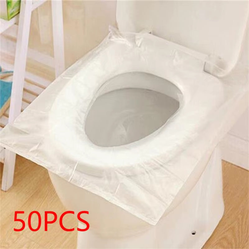 50-Pack Individually Wrapped Disposable Waterproof Toilet Seat Covers, Non-Slip Travel Protectors