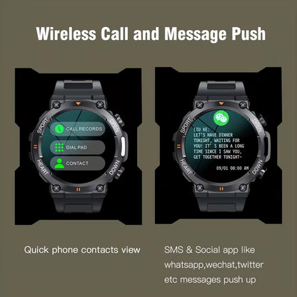 K56Pro Men's Smart Watch with Heart Rate Monitor, Bluetooth Connectivity, 400mAh Long Battery Life, 1.39-Inch HD Display, Ideal for Outdoor Sports