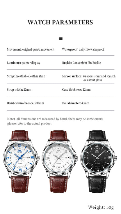 OPK Brand Steel Belt Dual Calendar Men's Quartz Watch 6003