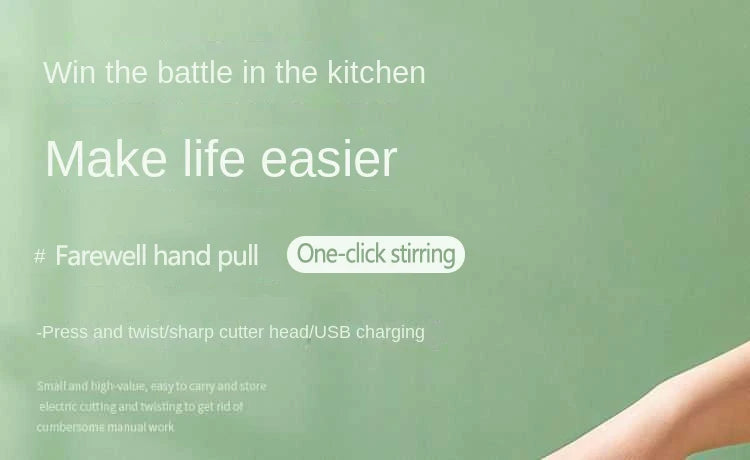 4 in 1 Vegetable Cutter Handheld Electric Vegetables Slicer For Garlic Pepper Celery Ginger Meat With Brush Kitchen Accessories